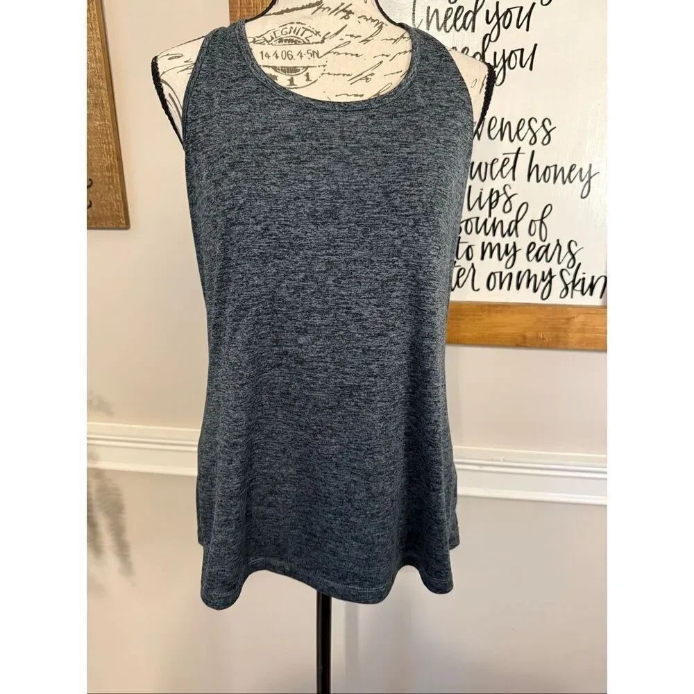 Nike Women's Dri-Fit Sleeveless Mesh Racerback Tank Top Heather Gray Large NWOT